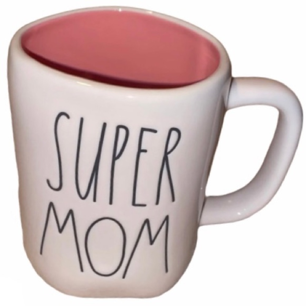 RAE DUNN Mug Super Mom Pink Center Coffee Tea Cup - Picture 3 of 6